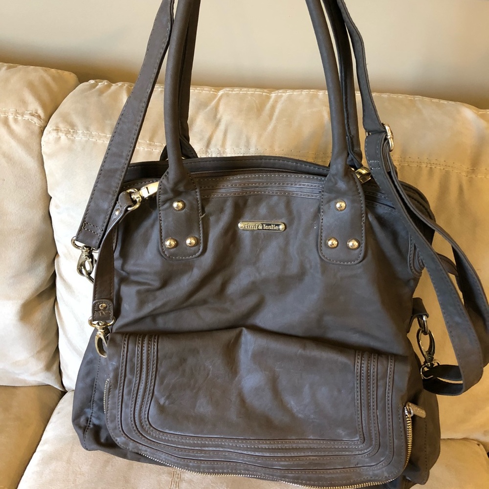 Timi and Leslie Hayley Diaper Bag Mushroom Brown